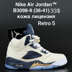 Кроссовки Nike Air Jordan Retro 5 кожа лицензия B3098-9 AN