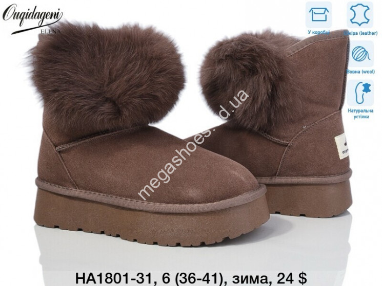 Угги Elena зима HA1801-31 DG купити оптом на 7 км в Одесі​
