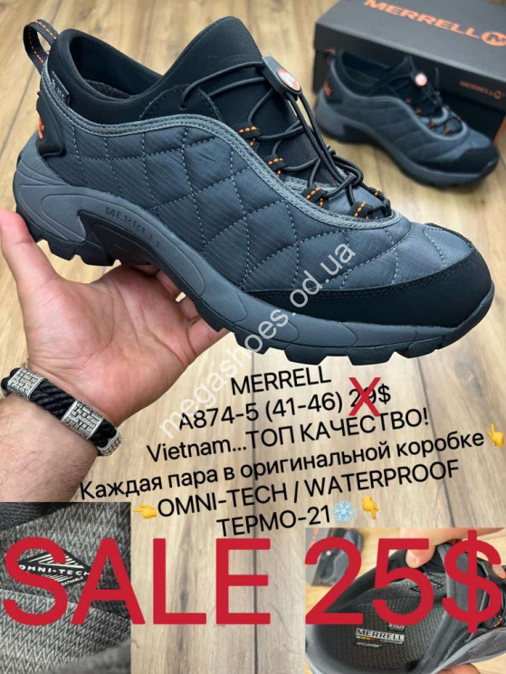 Мужские кроссовки Merrell Waterpoof термо A874-5 MX купити оптом на 7 км в Одесі​