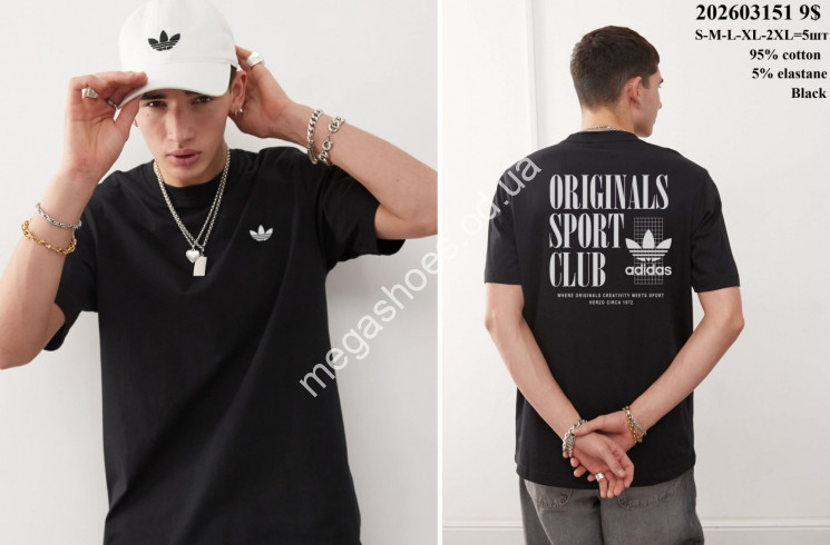 Мужская футболка Adidas 95% cotton, 5% elastane 202603151 VX купити оптом на 7 км в Одесі​