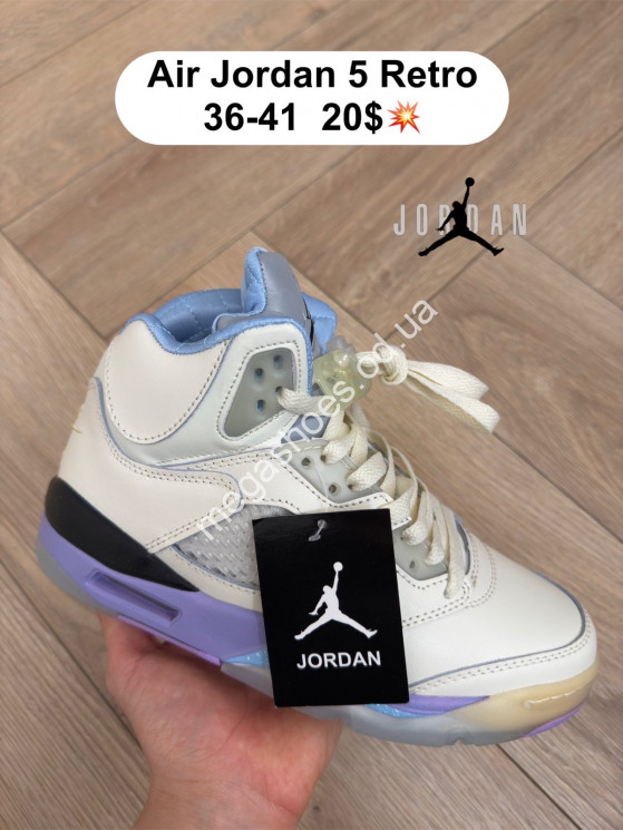 Кроссовки Nike Air Jordan 5 Retro White/Violet 3098 FL купить оптом в Одессе
