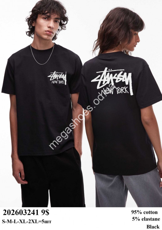 Мужская футболка Stüssy 95% cotton, 5% elastane 202603241 VX купить оптом в Одессе