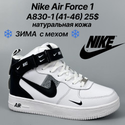 Мужские кроссовки Nike Air Force 1 натуральная кожа, зима с мехом A830-1 FT