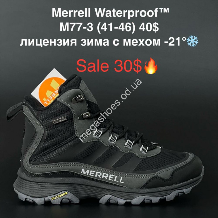 Мужские ботинки Merrell Waterproof™ лицензия зима с мехом -21° M77-3 AN купити оптом на 7 км в Одесі​
